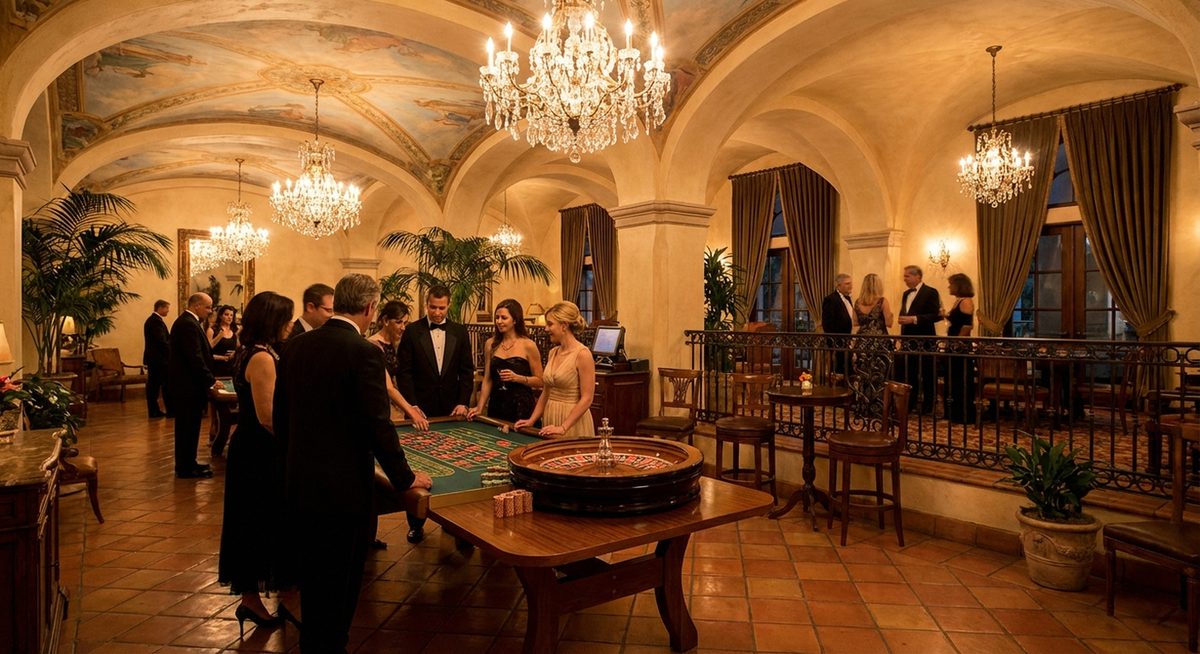 Elegantes Casino-Interieur mit Roulette-Tisch